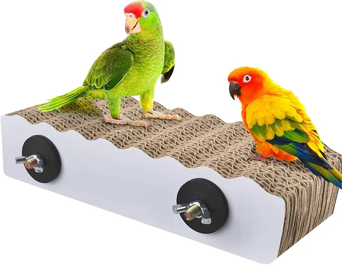 Crafted KATUMO Parrot Perch Parakeet Cage Stand Conure Platform Cockatiel Foraging Clean