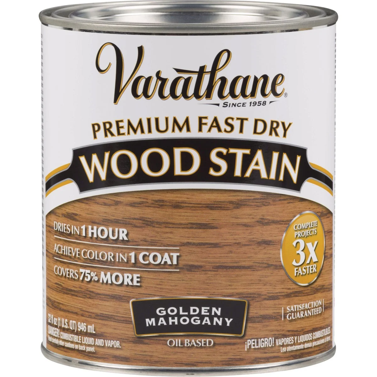 Reusable Varathane Fast Dry Golden Mahogany Urethane Modified Alkyd Interior Wood Stain 1 Qt. Unique