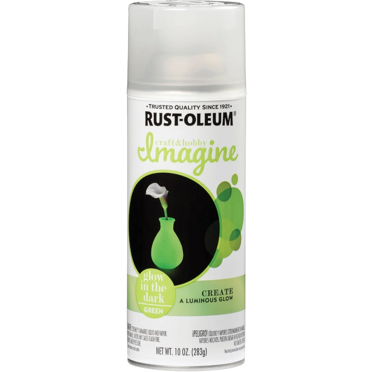 Green Rust-Oleum Imagine 10 Oz. Glow in the Dark Spray Paint Premium Material