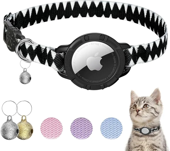 User-Friendly AirTag Cat Collars Stretchy Collar Enhanced