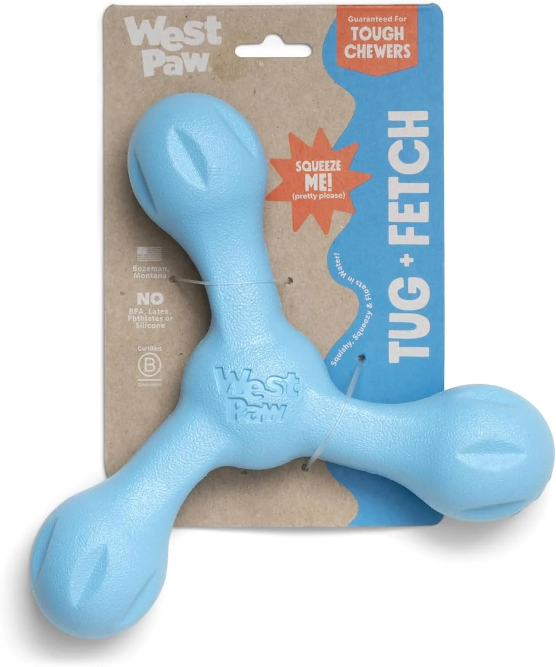 Sophisticated WEST PAW Zogoflex Air Skamp Tug-of-War Stick Dog Chew Toy – Hollow Squishy Interactive Toy for Dogs Puppies – for Chewing Catch Carry Fetch Dishwasher Safe Latex- Large 8.5 Aqua Blue Stylish