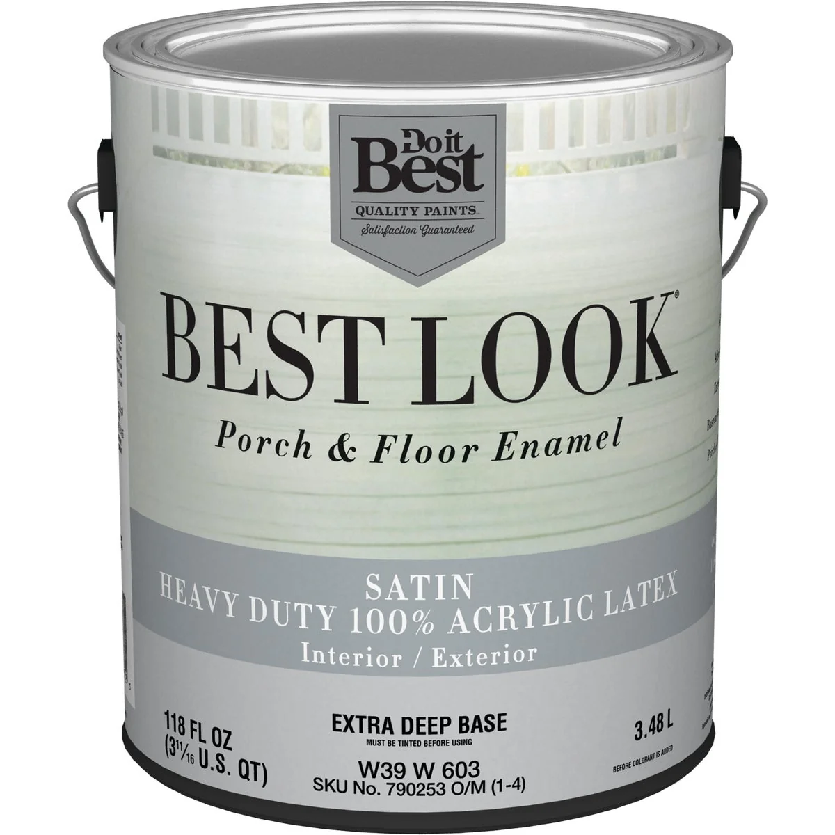Expertly Made Look 1 Gal. Extra Deep Base Heavy-Duty Acrylic Latex Satin Porch Floor Enamel Consistent