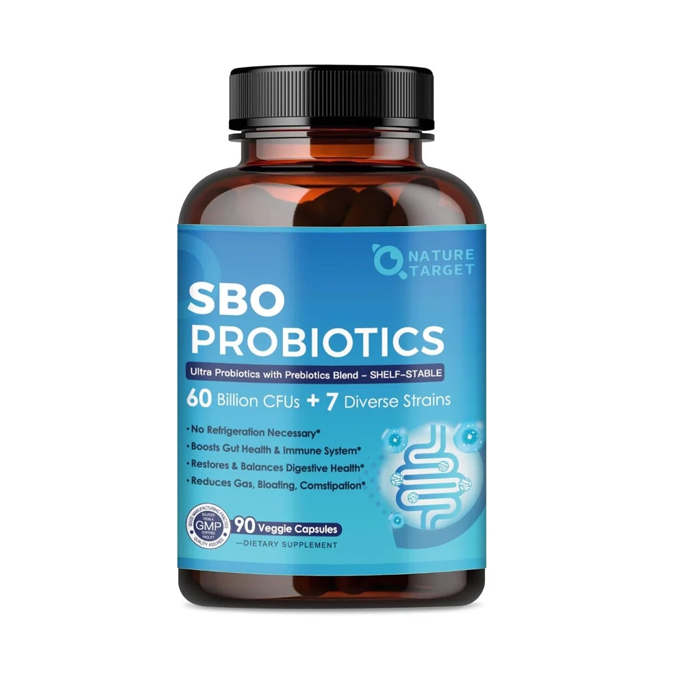 Reusable SBO Probiotics 60B CFUs 7 Strains with Prebiotic Fiber Vcaps 90ct Reliable