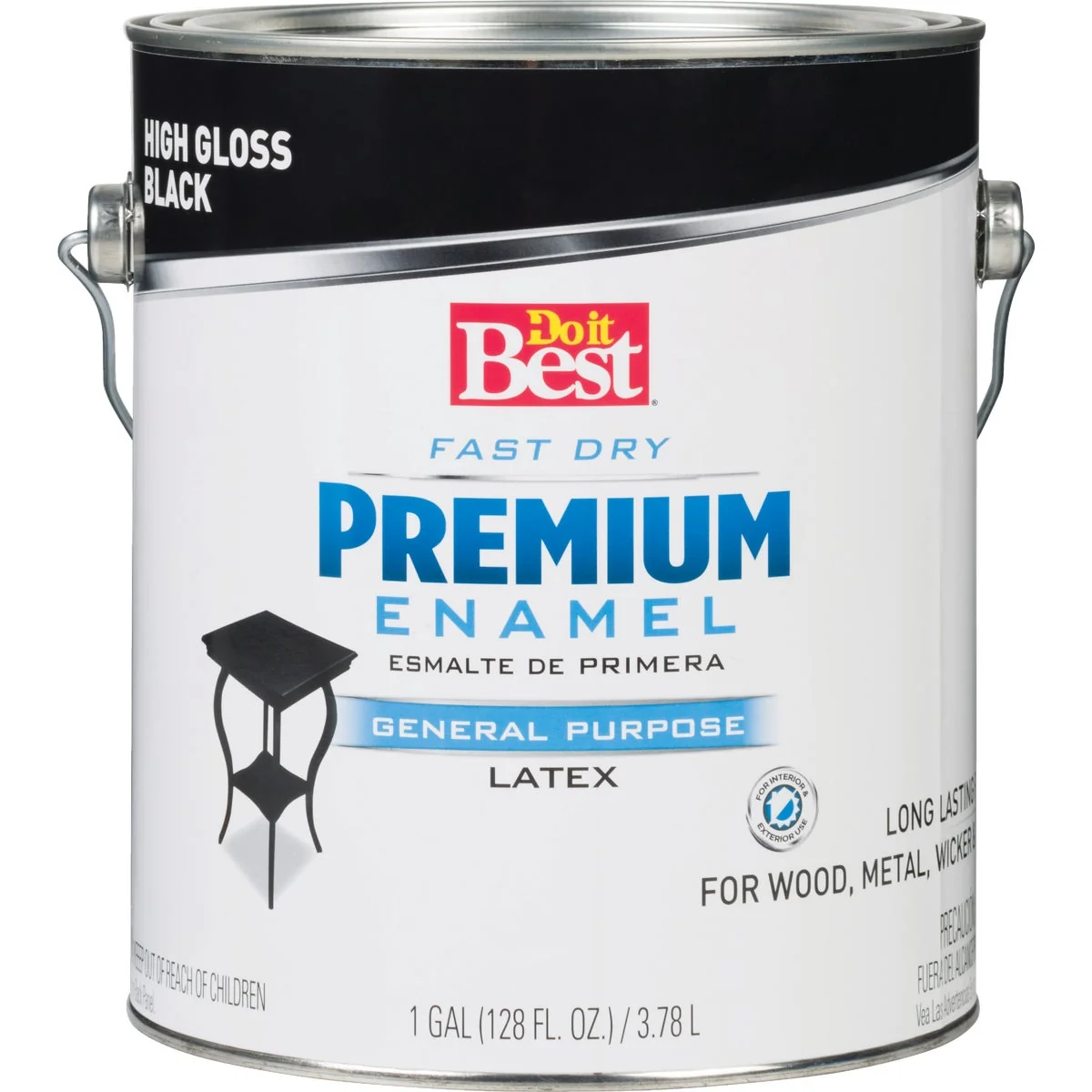 Solid Do it Fast Dry Acrylic Latex Gloss Premium Enamel Black 1 Gal. Soft