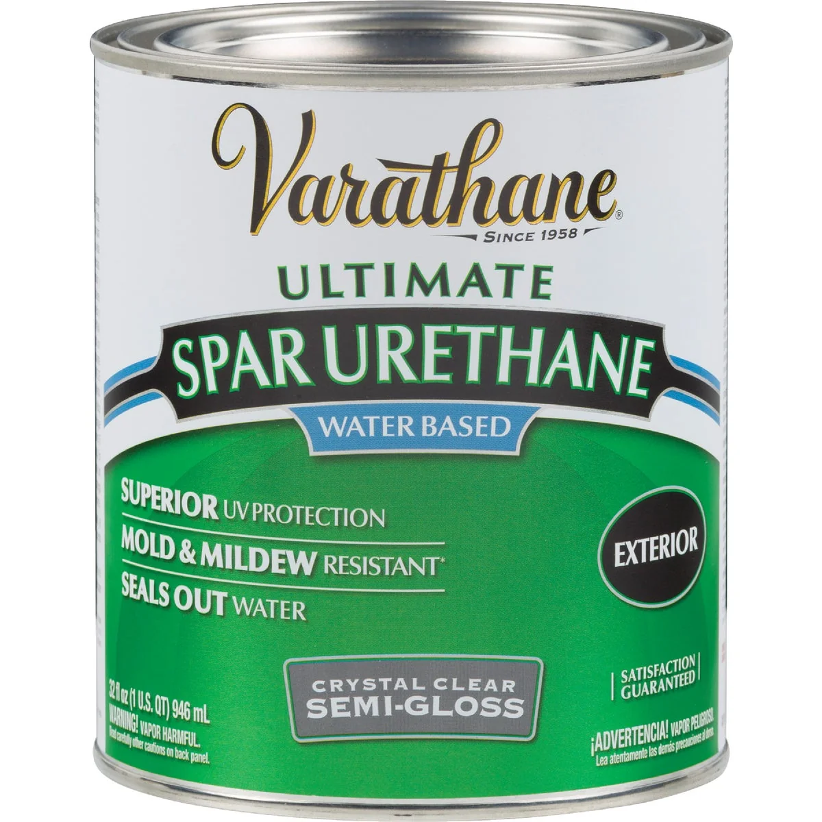 Original Design Varathane Semi-Gloss Clear Water Based Exterior Spar Urethane 1 Qt. Classic