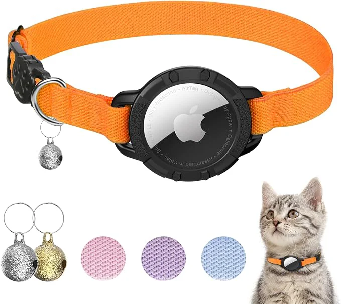 Verified AirTag Cat Collars Stretchy Collar Flexible