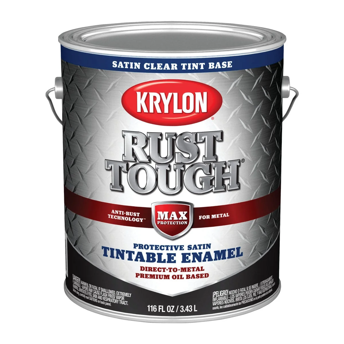 Environmentally Friendly Valspar Anti-Rust Oil-Based Satin Armor Rust Control Enamel Clear Base 1 Gal. Refined