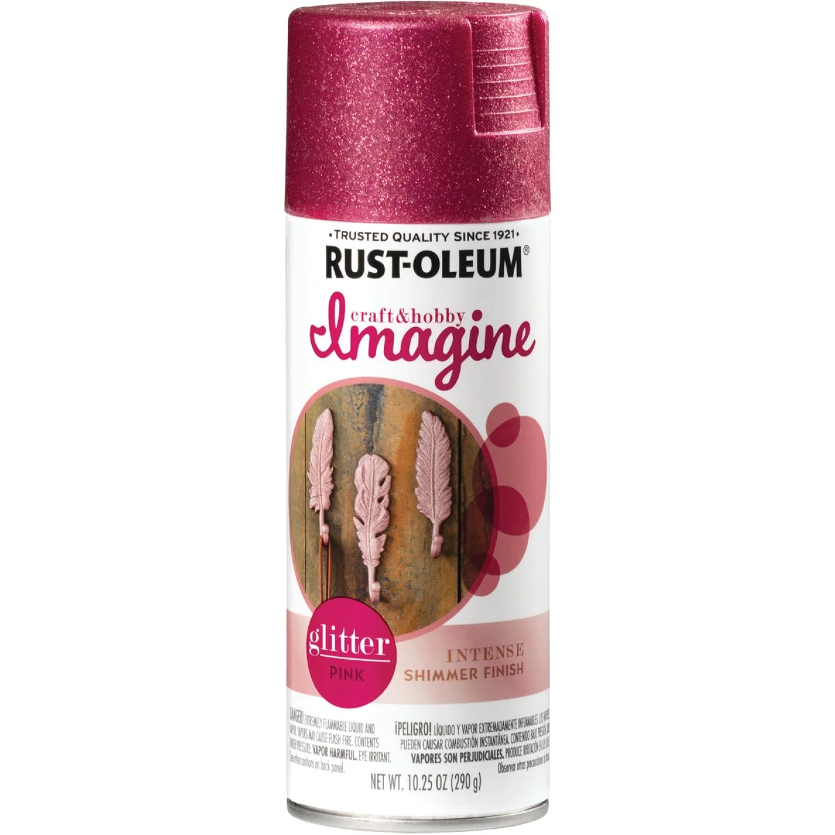 Flexible Rust-Oleum Imagine Craft Hobby 10.25 Oz. Intense Pink Glitter Spray Paint Original