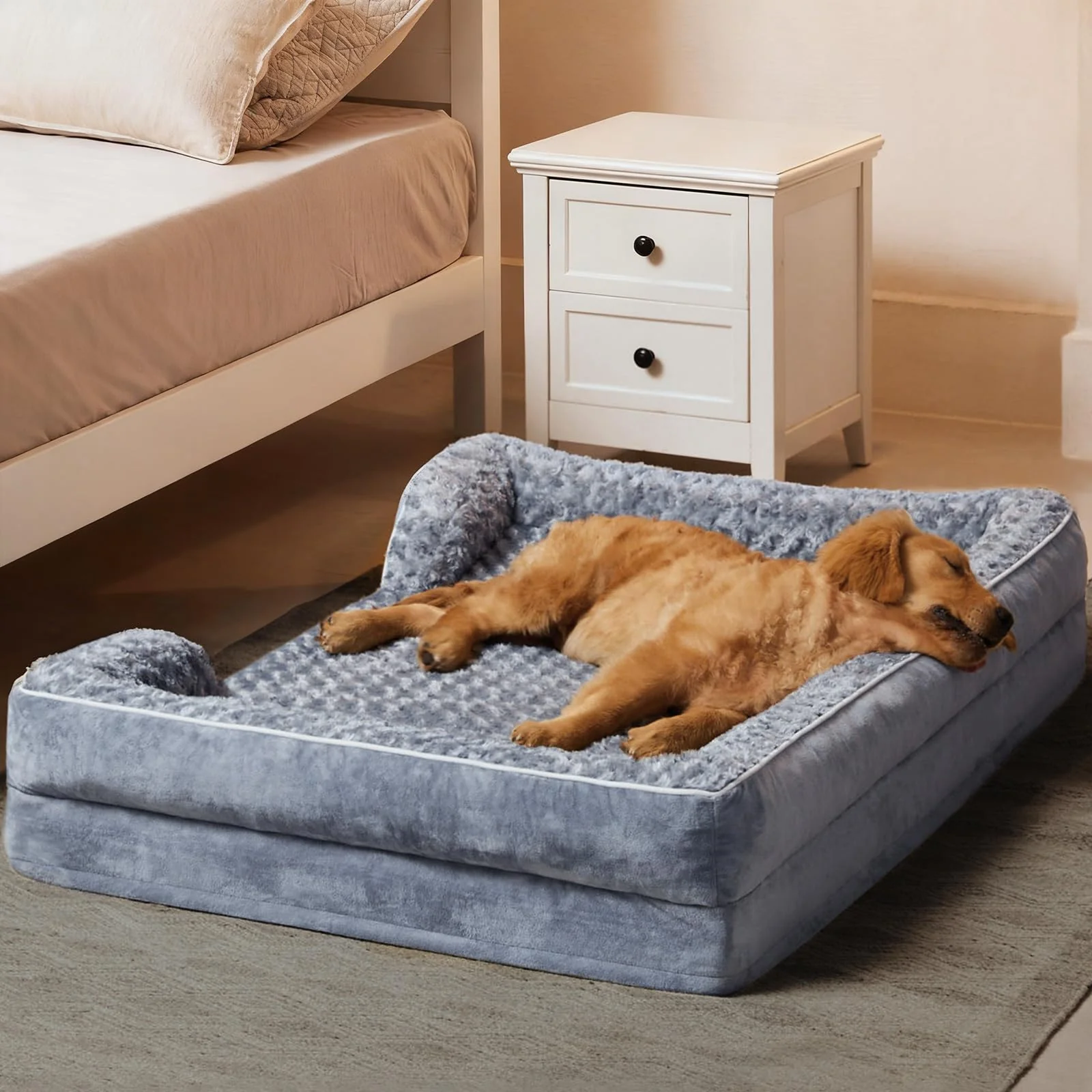 Advanced WNPETHOME Large Orthopedic Dog Bed Washable Waterproof Sofa with Non-Skid Bottom Smart