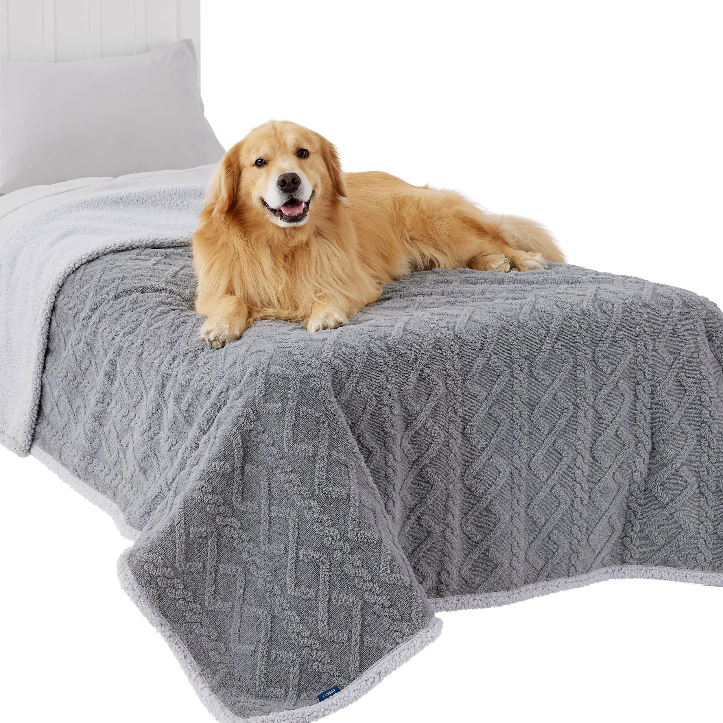 Official Bedsure Waterproof Dog Blanket for Large Dogs – 60x80 Grey Original