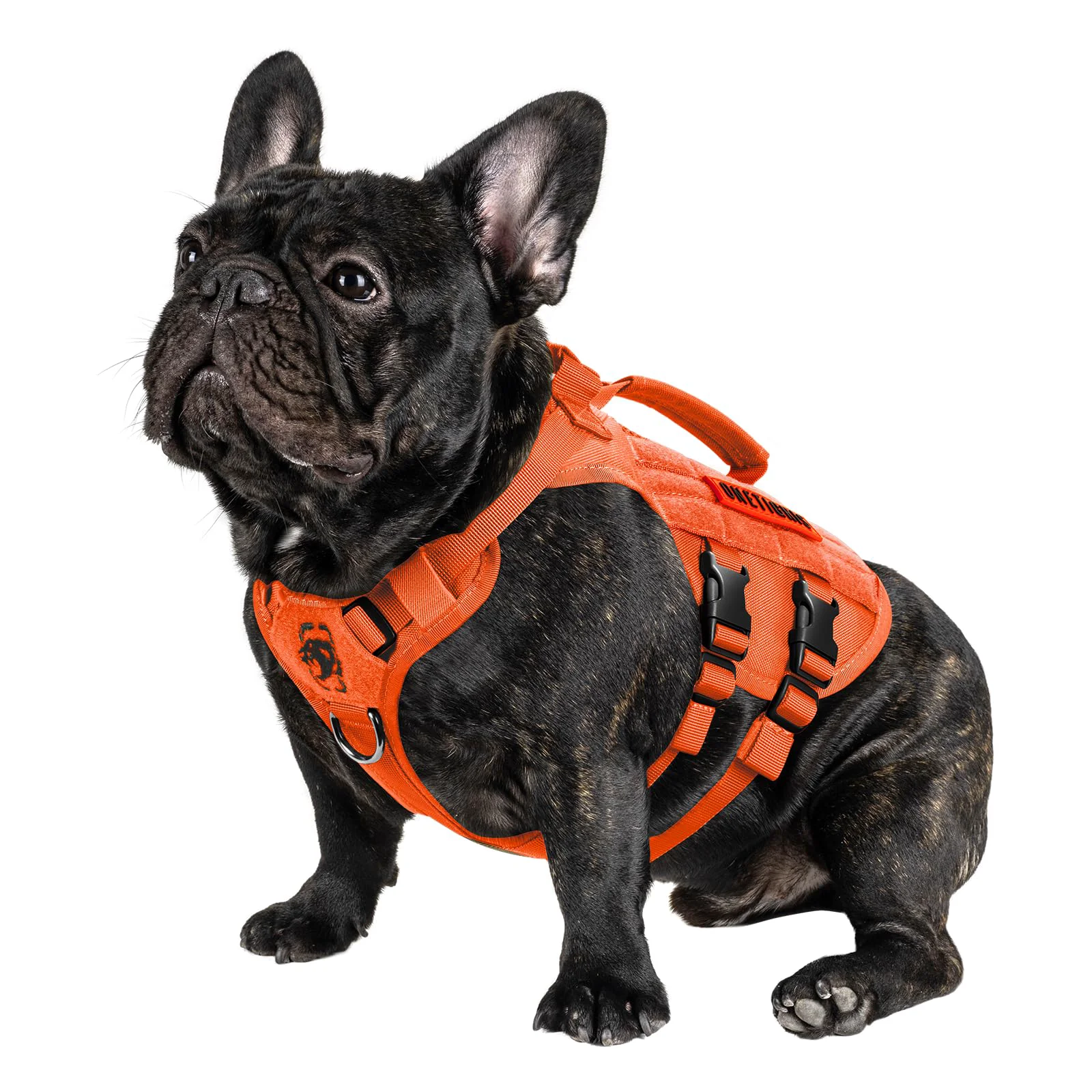 Enhanced OneTigris Small Dog Tactical Harness – No-Pull Molle Vest with Handles Orange XS Lightweight