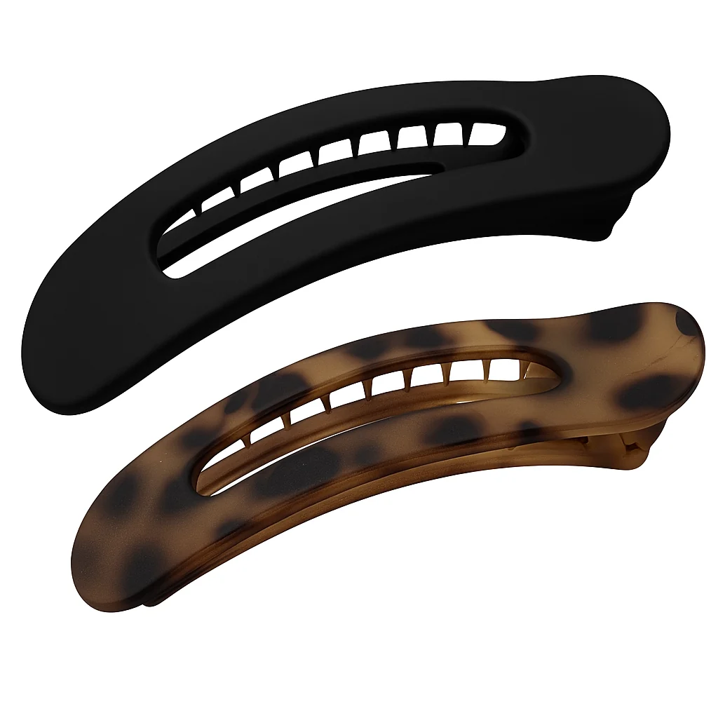 Recyclable Oval Opulence Lay Flat Hair Clip - 2 Pack Midnight Safari Superior