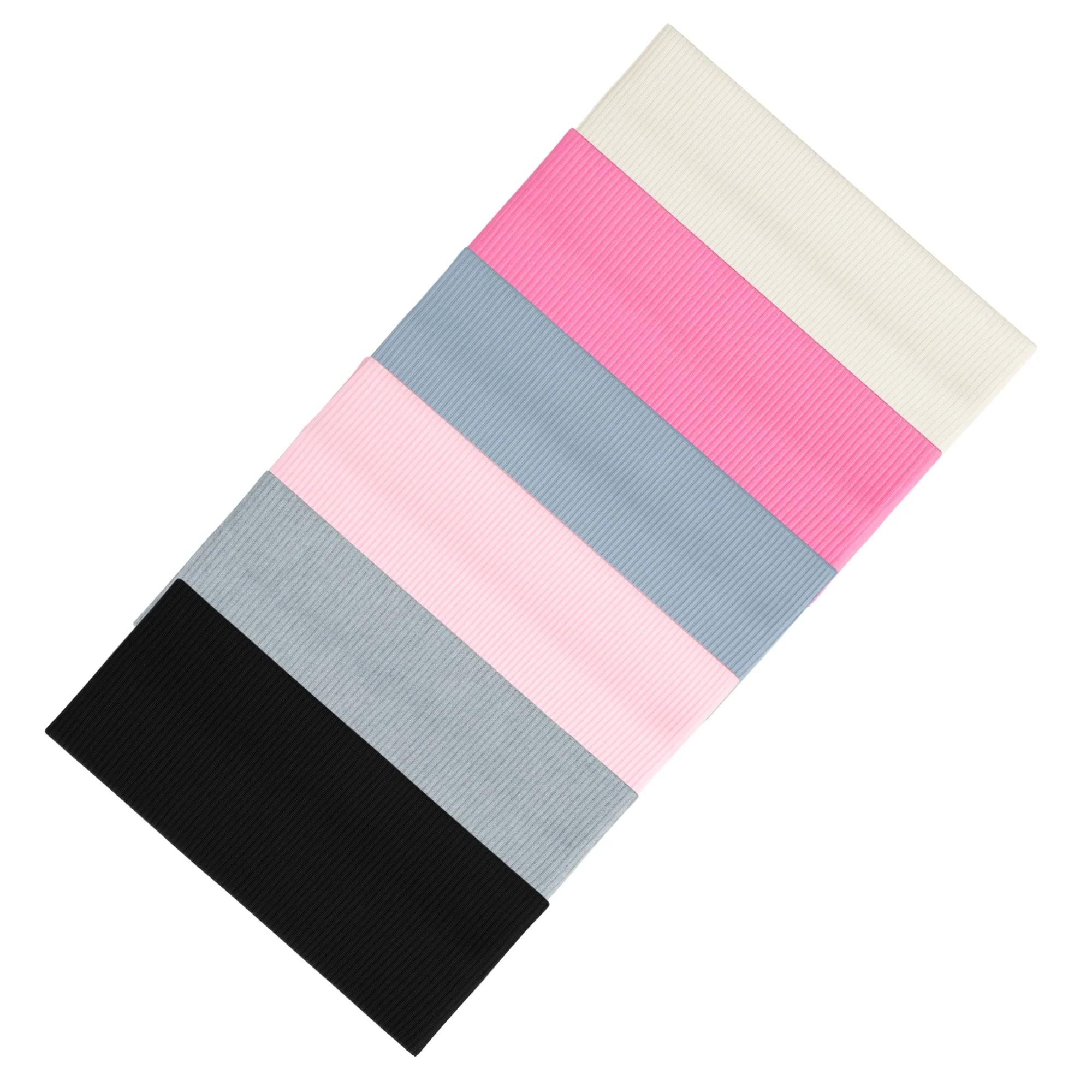 Natural Soft Stretch Ribbed Headband Yoga Pack - 6 Pack High-Grade
