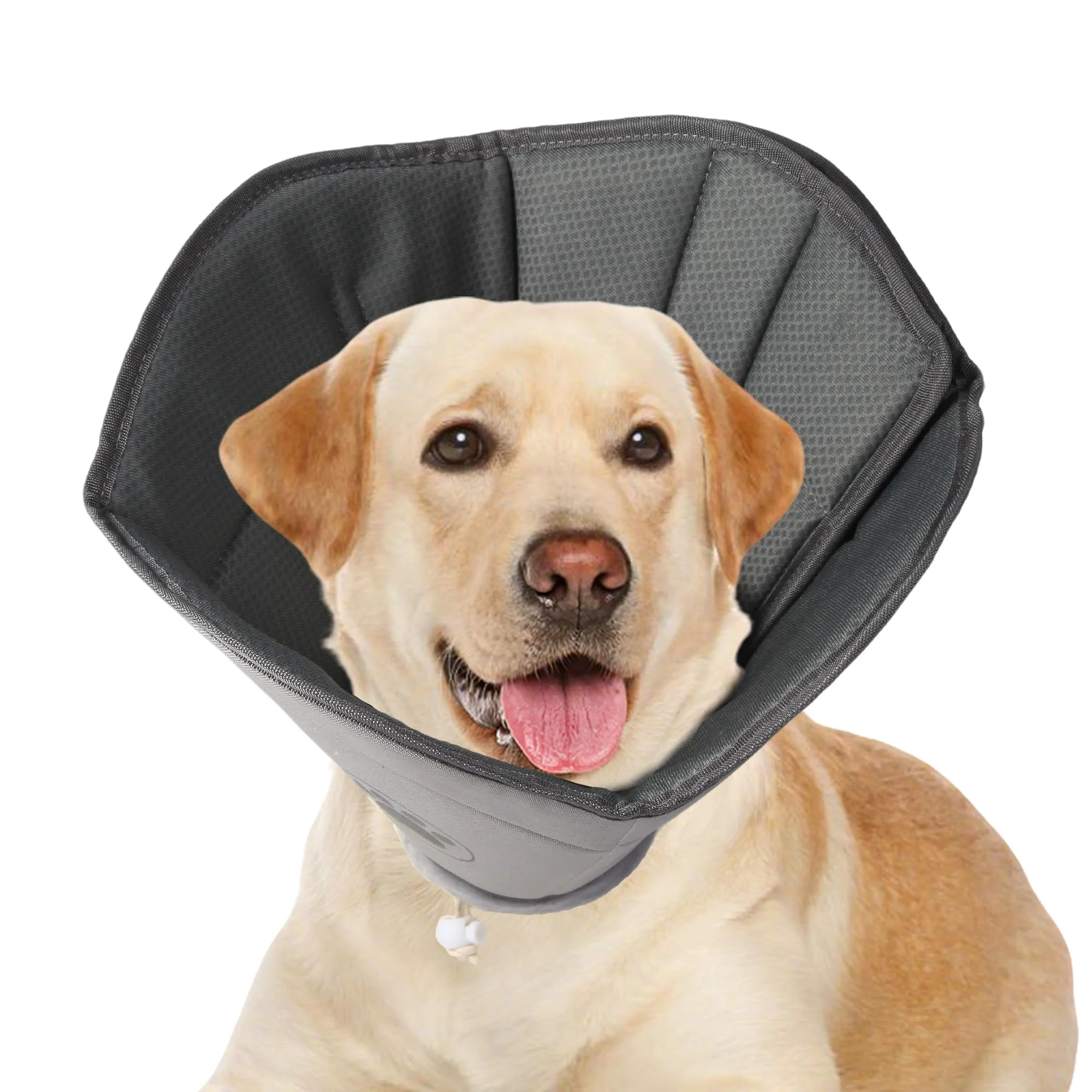 Proven Gmkato Soft Dog Cone XL – Comfy Post-Op Pet Collar Grey Trendy