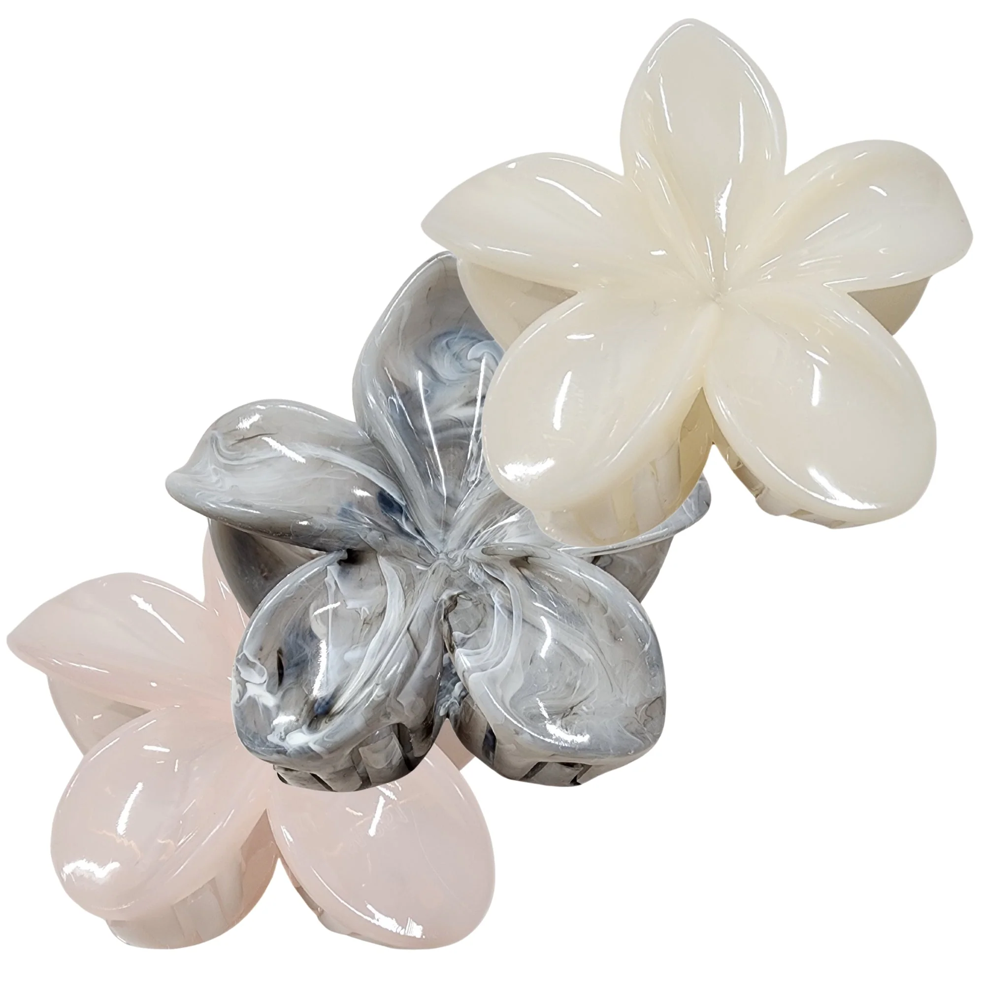 Trendy Floral Grace Claw Hair Clips 3 Pack Functional