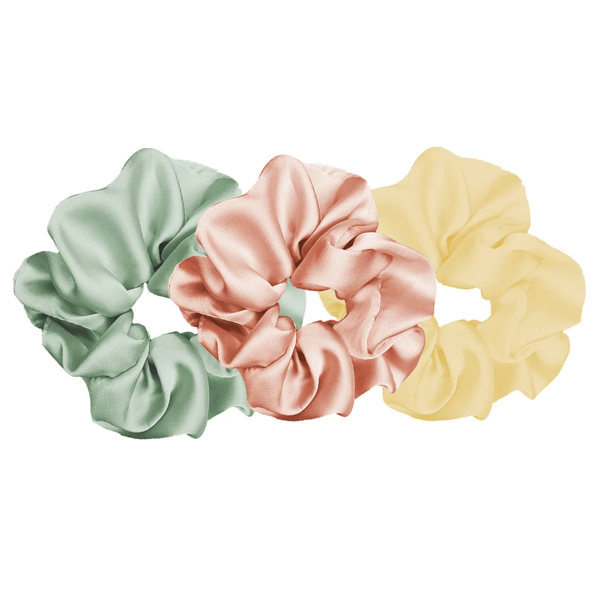 Luxury Luxe Plush Scrunchie - Melon Sorbet 3pcs Durable