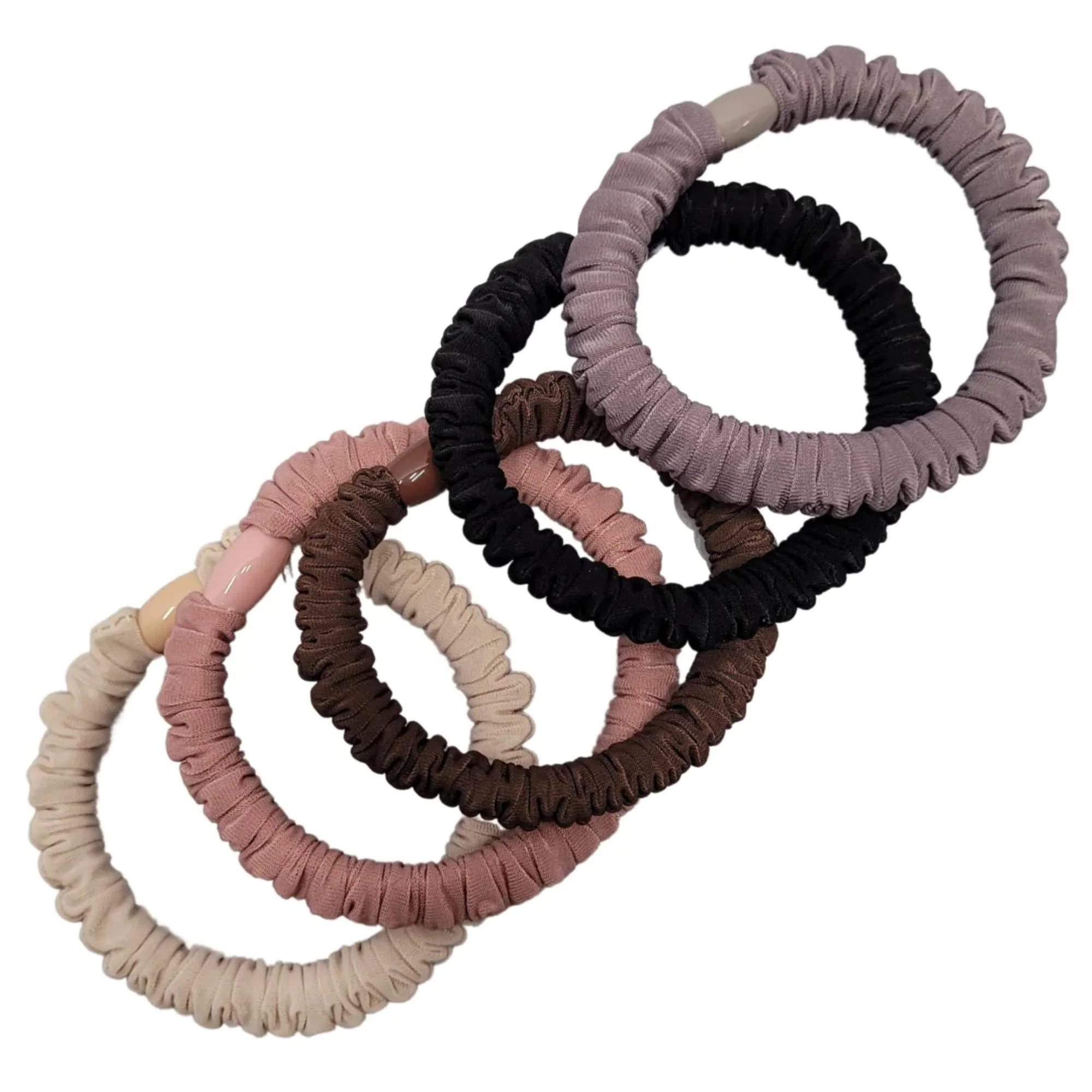 Next-Generation Pony Elastics in Cylinder Silky and Ruffled - 5pc Minimalist