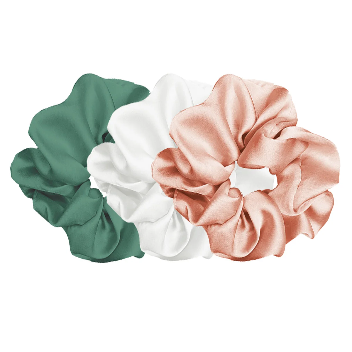 Smart Luxe Plush Scrunchie - Peach Vanilla Matcha 3pcs Recyclable