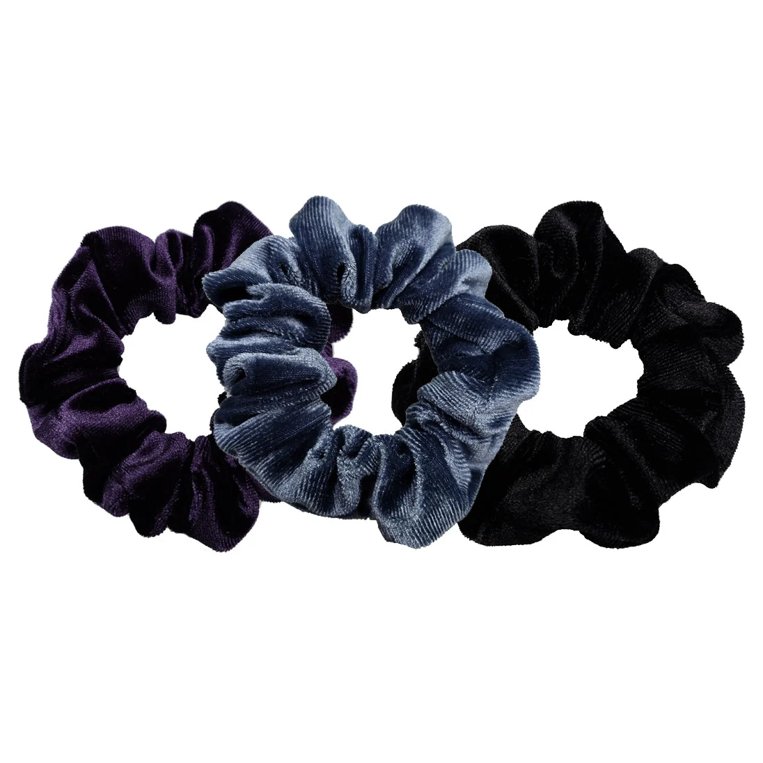 Safe Luxe Velvet Scrunchie 3-Pack Black Raspberry Comfortable