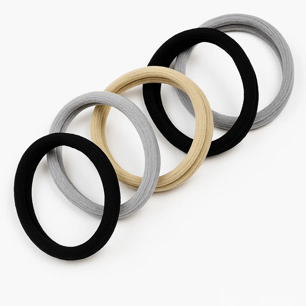 Clean Gentle Cotton Comfort Hair Ties in Cylinder 5pc Efficient