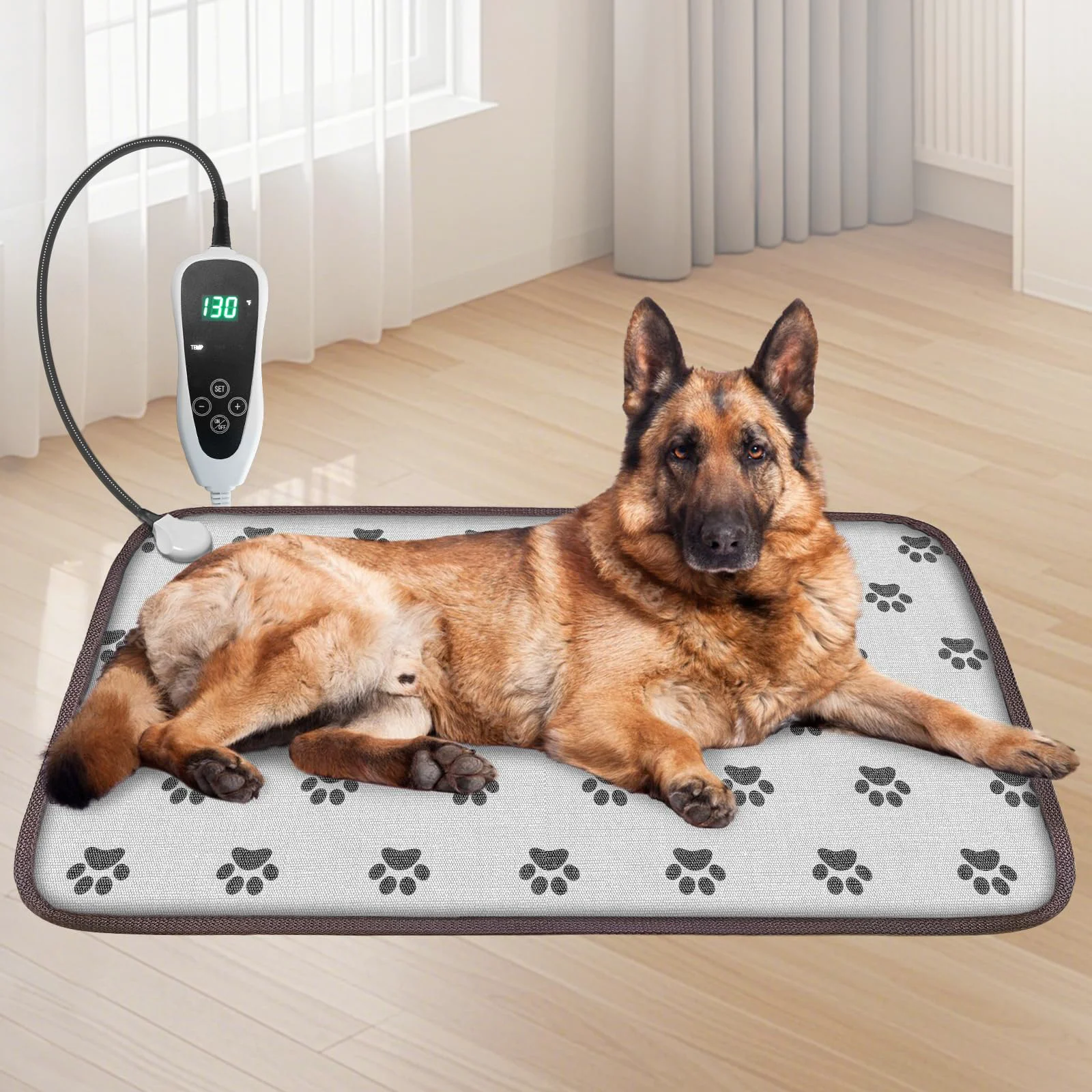 Eco-Friendly GOLOPET Large Dog Heating Pad 34x21in UL MET Waterproof Adjustable Thermostat User-Friendly