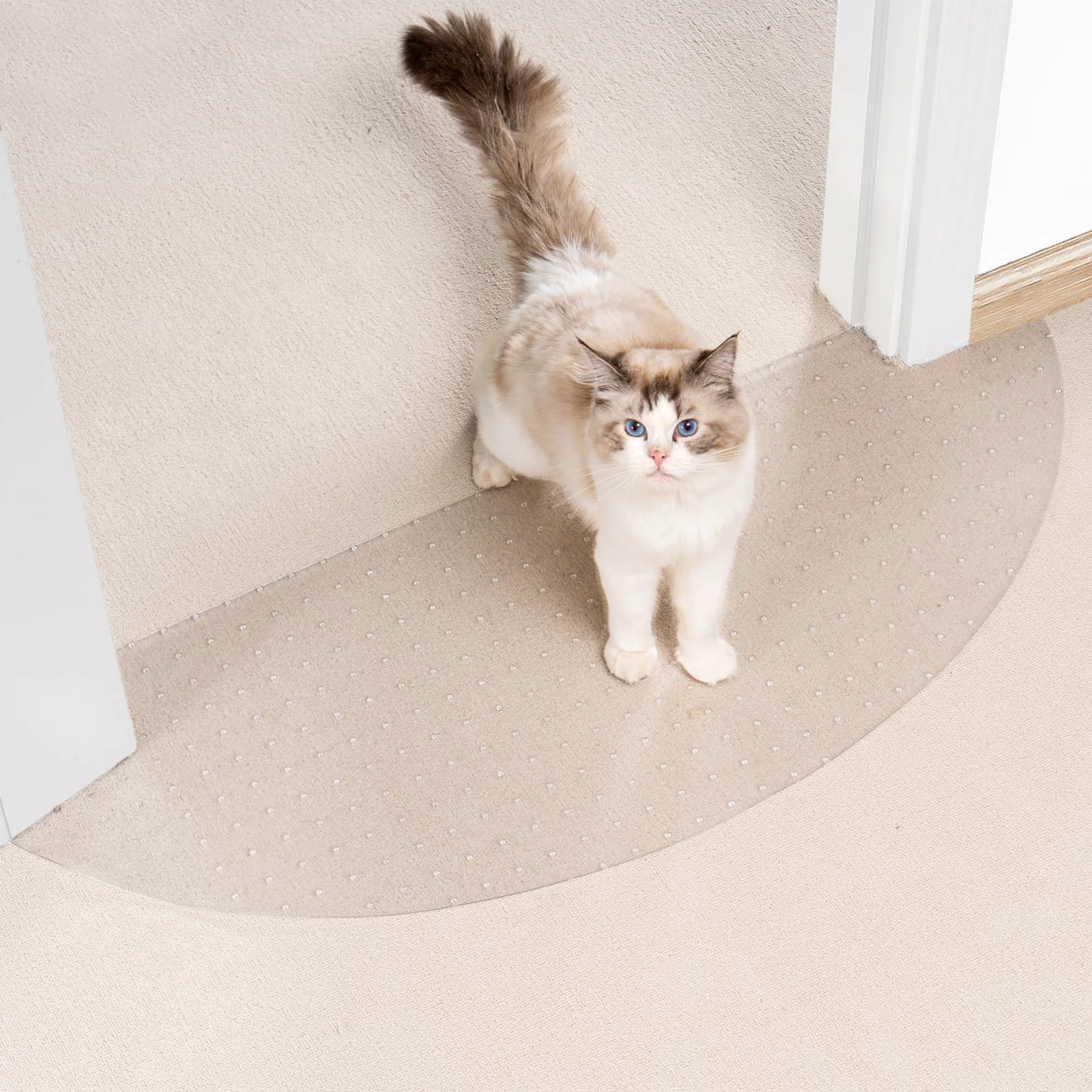 Expertly Made Uross Semi-Circular Carpet Protector for Pets - 3-Piece Doorway Cat Scratch Mat Practical