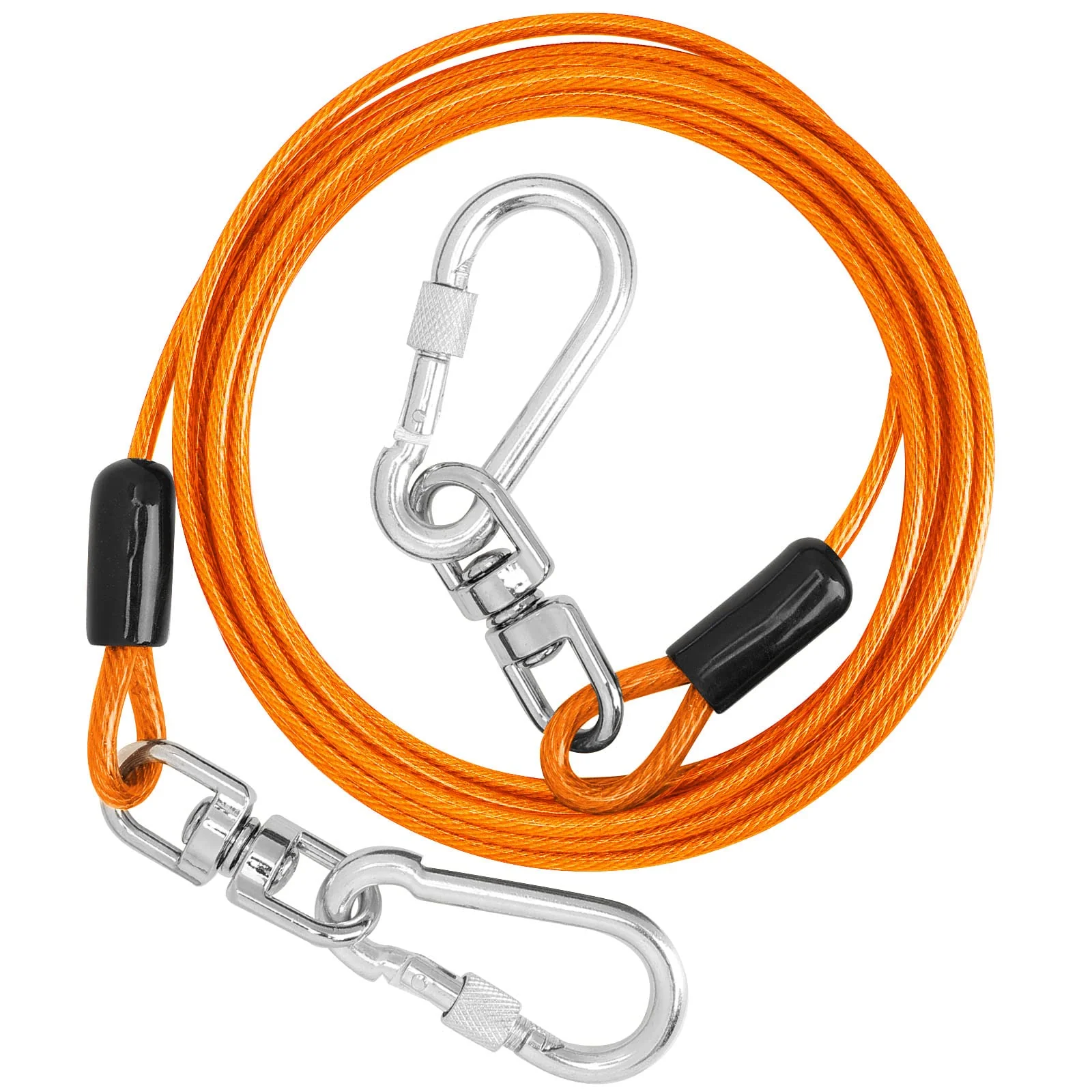 Smooth jenico Dog Tie Out Cable – Heavy-Duty 10-150ft with Swivel Hook Shock Spring Optimized