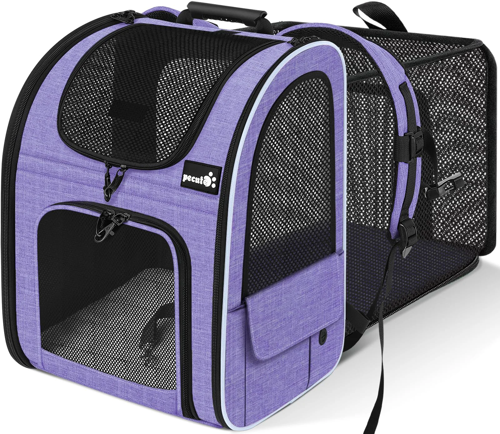 Healthy Pecute Cat Backpack Carrier – Expandable Breathable Mesh Travel Backpack for Cats Small Dogs Purple Reliable