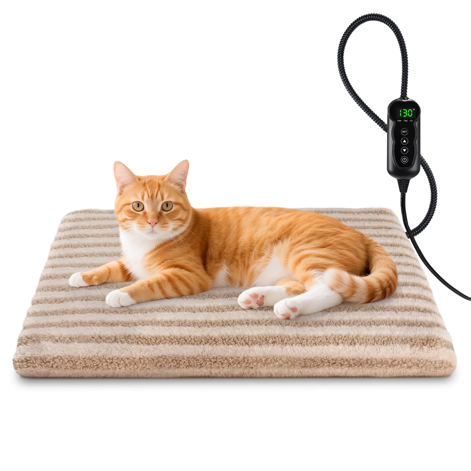 Proven SHU UFANRO Pet Heating Pad – 11 Temp Levels 24H Timer Auto Shut-Off Chew-Resistant Cord 18x16 in Versatile