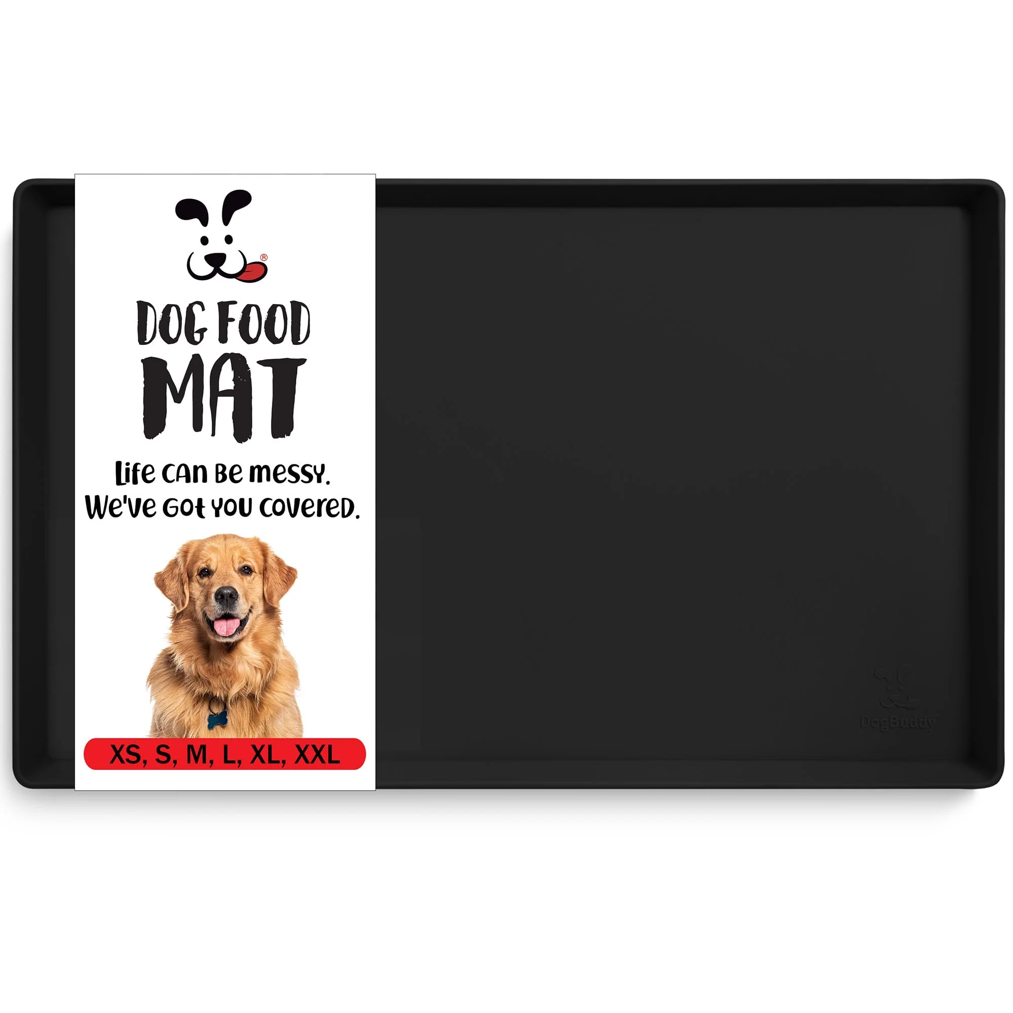 Flexible DogBuddy Dog Food Mat XXL – Waterproof Silicone Non-Slip Feeding Mat 32x24 Functional
