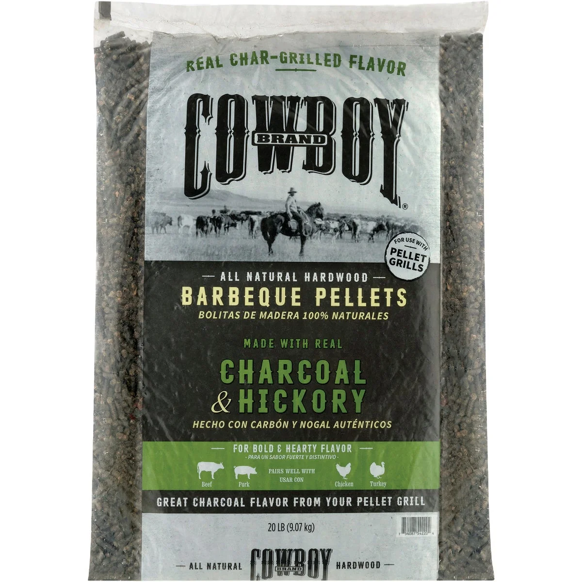 Trendy Cowboy 20 Lb. Hickory Charcoal Pellets Selected