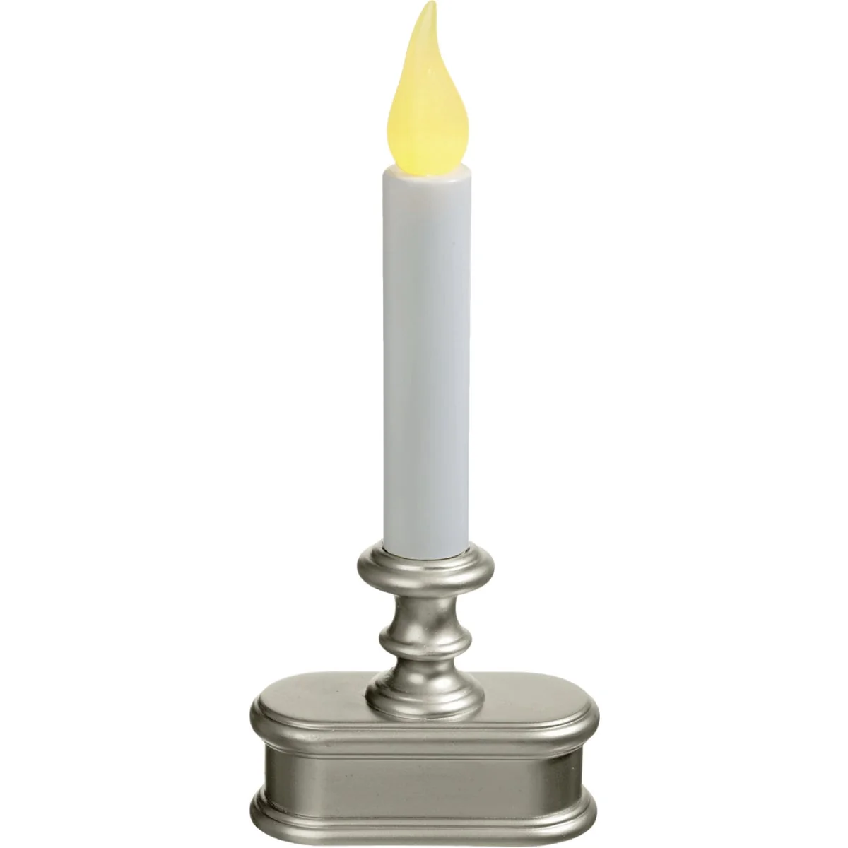 Trusted Xodus Economy 3.5 In. W. x 8.5 In. H. x 2 In. D. Pewter LED Battery Operated Candle Responsible