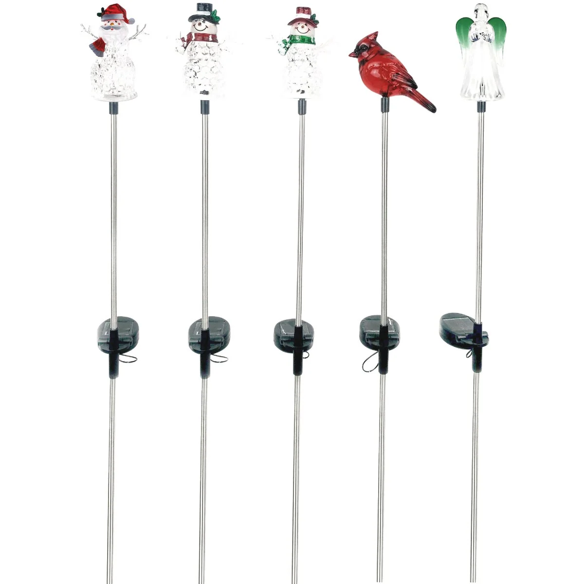 Smart Alpine 33 In. LED Solar Winter Iconic Holiday Garden Stake High-Performance