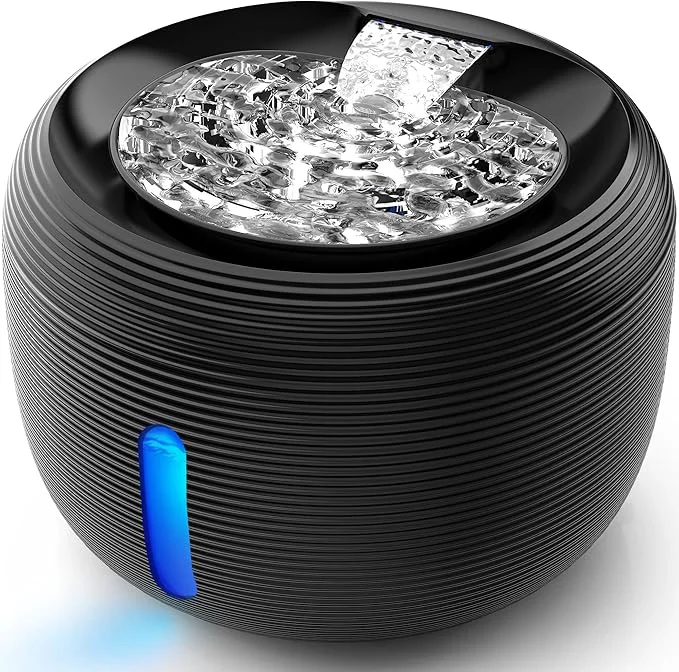 Traditional Kastty 3.5L 118 oz Cat Water Fountain Large Capacity Quiet Pet Water Fountains for Cats Indoor Water Level LED Light Multi-Filtration BPA- Automatic Cat Fountain Easy Cleaning FS77 Black About ThisOverview Organic
