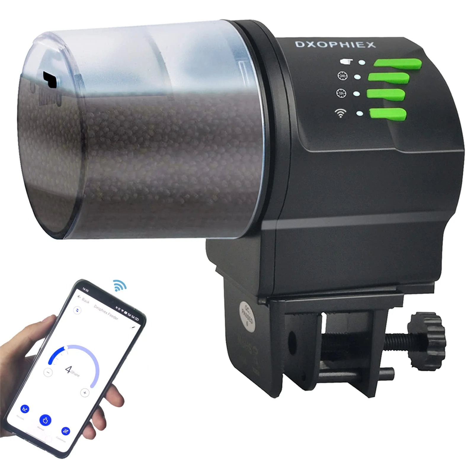Trendy DXOPHIEX WiFi Fish Feeder – Automatic Dispenser for Aquarium Turtle Tank with Feeding Ring Luxury