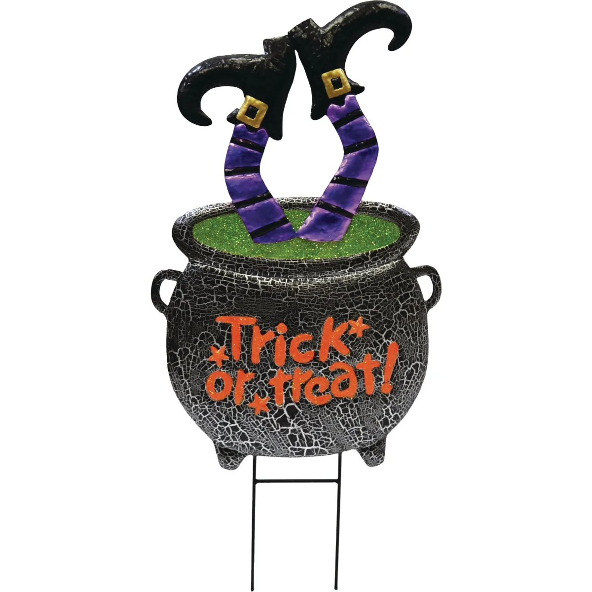 Excellent 30.7 In. Metal Upside Down Witch's Legs Painted Metal Yard Stake Quality