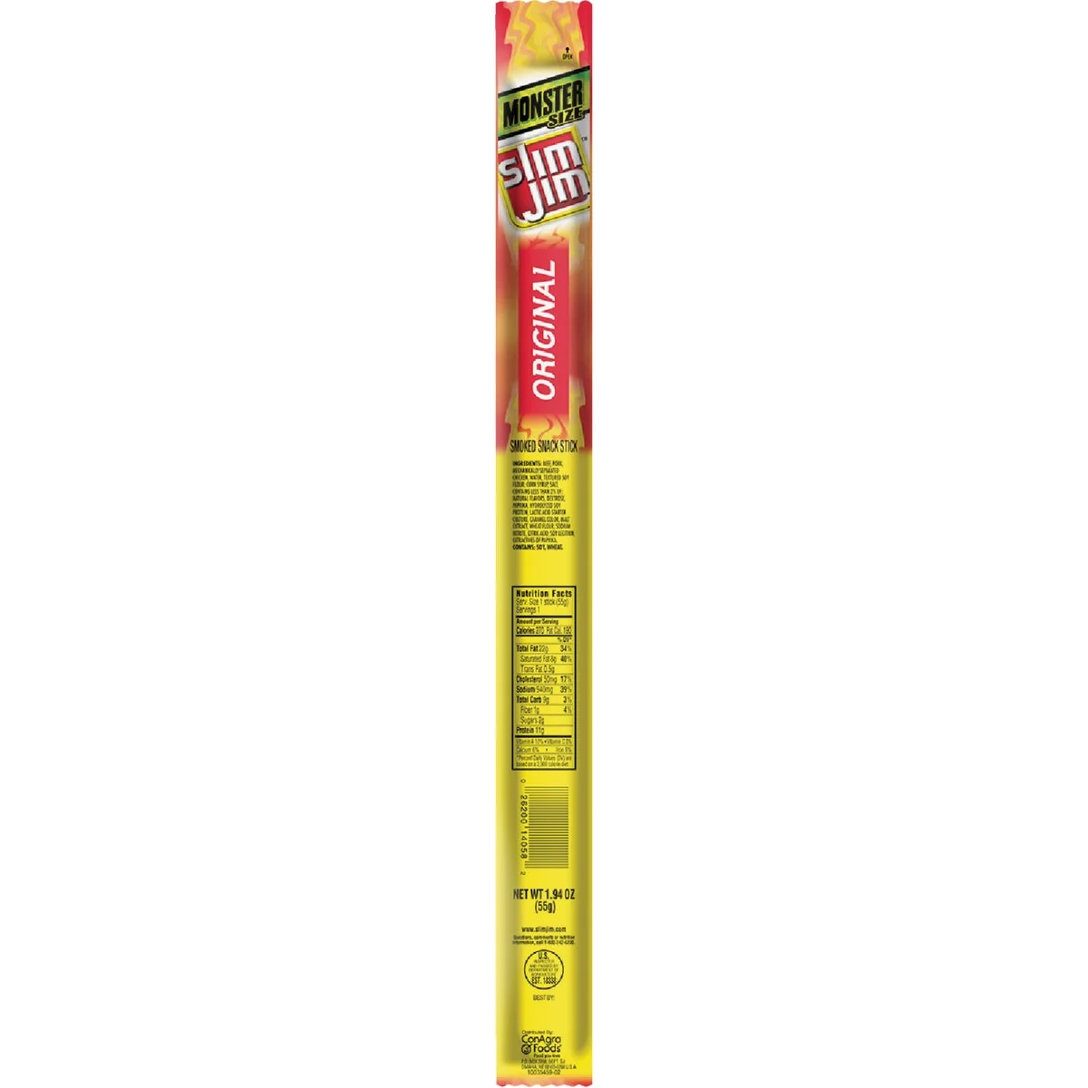World-Class Slim Jim Monster Flavor 1.94 Oz. Beef Stick Smooth