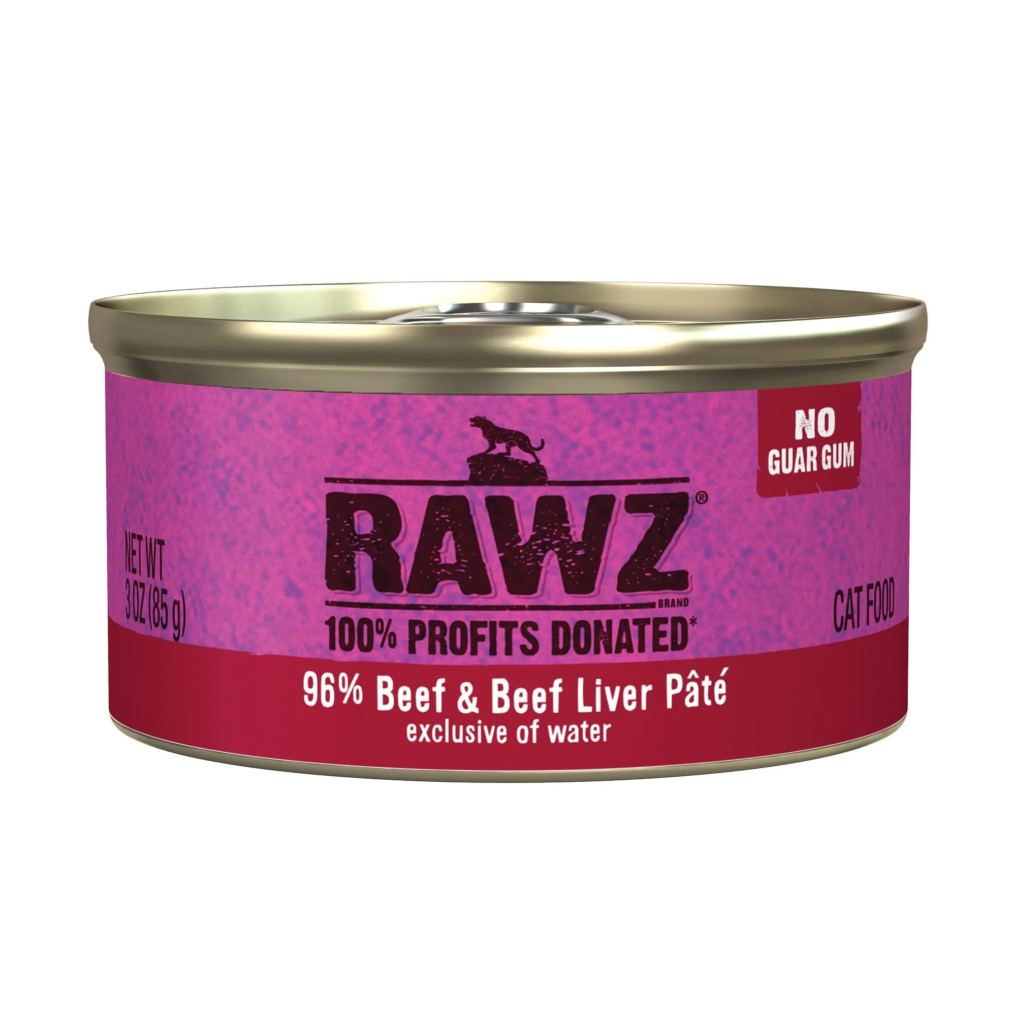 Superior RAWZ Natural Premium Pate Cat Food — Meat First Ingredient Gum- BPA- 3 oz Cans Case of 18 Beef Contemporary