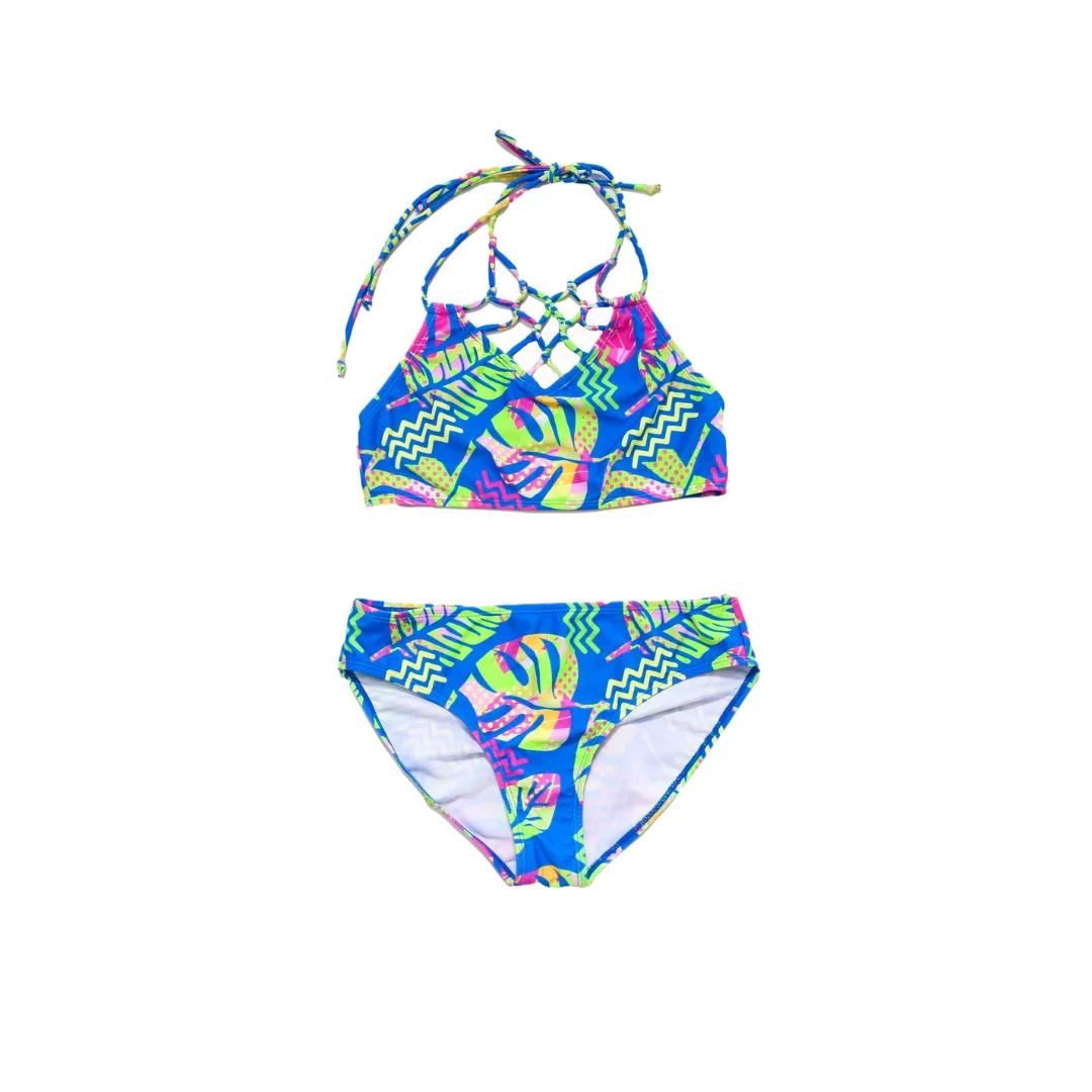 Modern Iguana Palm Two Piece Swimsuit Reusable