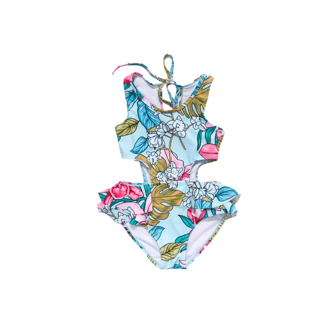 Convenient Mint Shell One Piece Swimsuit Pure
