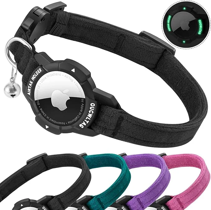 Trusted Luminous AirTag Cat Collar Breakaway OUCWLTAG GPS Cat Collar World-Class