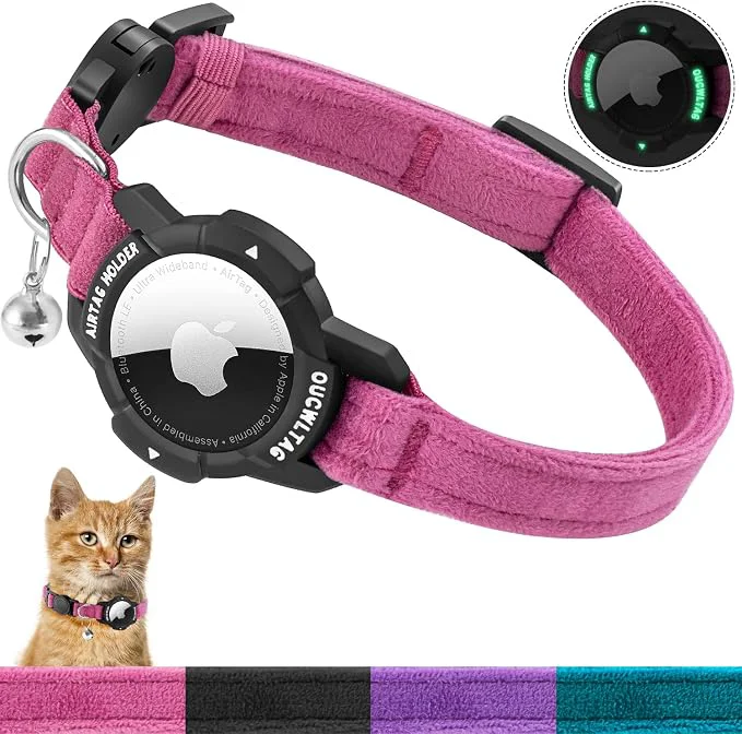 Artisan Luminous AirTag Cat Collar Breakaway OUCWLTAG GPS Cat Collar Expertly Made