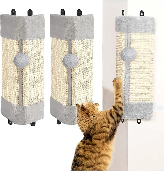 Authentic BNOSDM 3 Pack Cat Wall Corner Scratcher for Indoor Cats Walls Mounted Sisal Scratch Board Protector Vertical Anti Scratching Pad Protect Furniture Pet Wear Resistant Mat for Door SofaAbout ThisOverview Pure