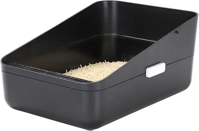 Casual Sfozstra Open Litter Box High Side Sifting Secure and Odor Control Removable Easy to Clean for Cats Up to 8 Pounds Black Small About ThisOverview Safe