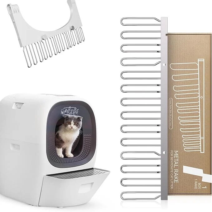 Casual Upgraded Rake Compatible with Self Cleaning Cat Litter Box Scooper Pro Scoop Special Designed StainlessAbout This Breathable