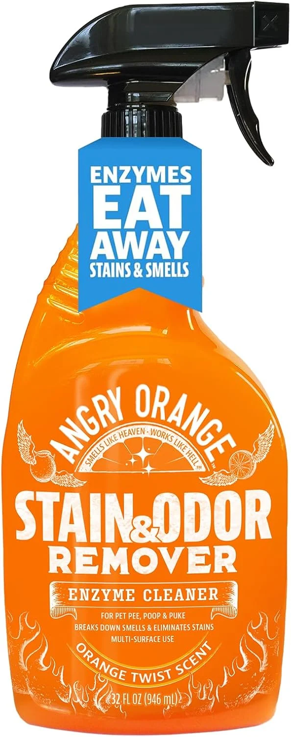 Reusable Angry Orange Stain Remover - 32oz Enzyme Pet Cleaner - Dog Cat Urine Destroyer and Stain Remover - Citrus Spray Cleaning Solution - Puppy Supplies Artisan