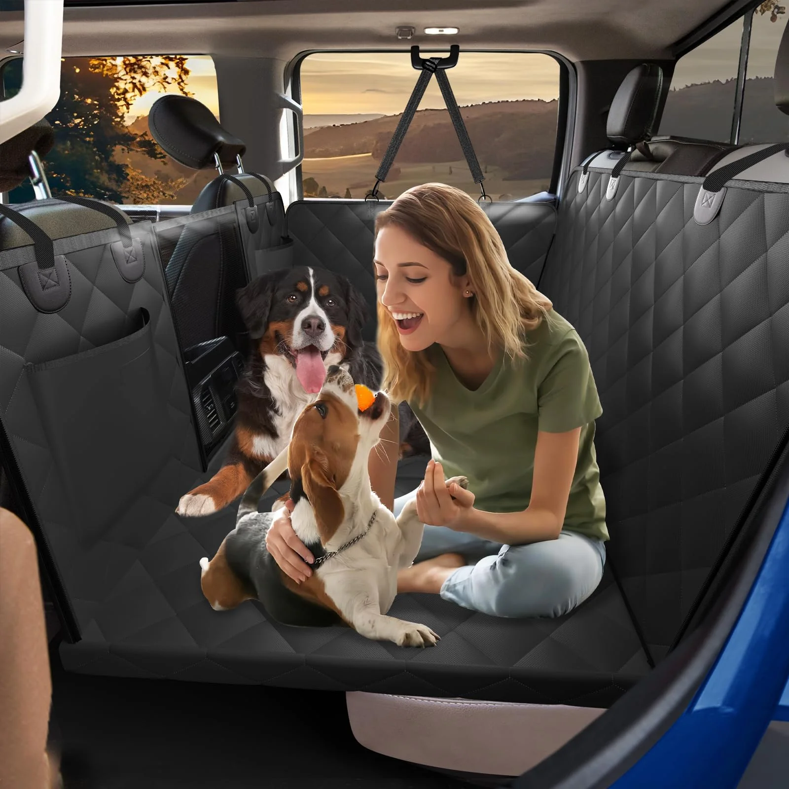 Superior Btefd XL Truck Back Seat Extender for Dogs 420lb Load Hard Bottom Dog Hammock Dependable