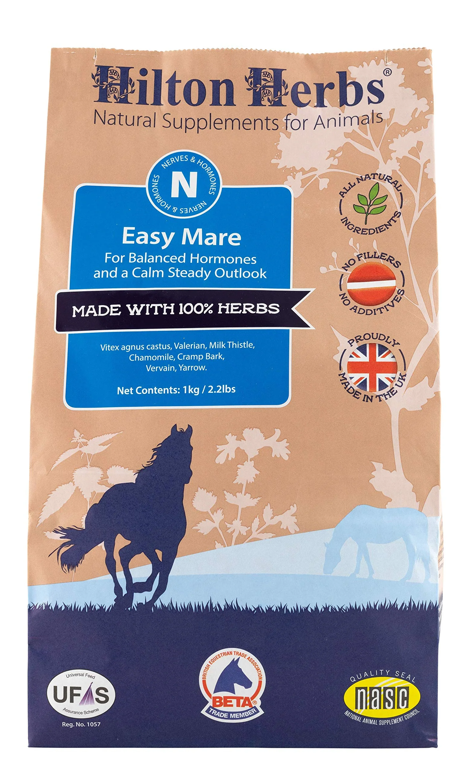 Certified Hilton Herbs Easy Mare Balanced Hormones Calm Behaviour Environmentally Friendly