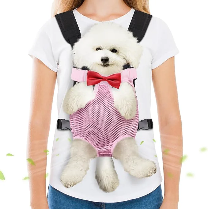 Certified Pet Carrier Backpack Hands- Adjustable Dog Front Carrier Legs Out Authentic
