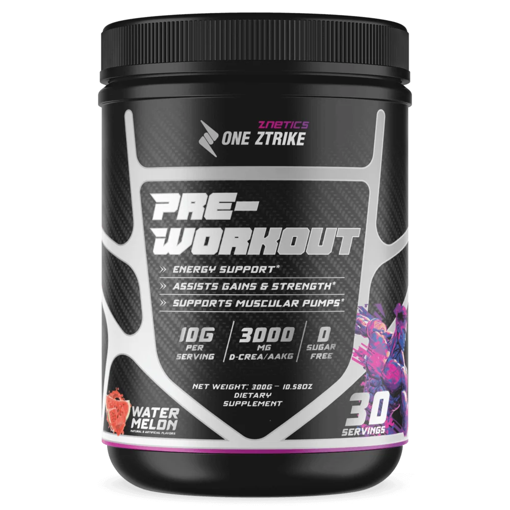 Advanced Ultra Concentrate Pre-Workout Watermelon High Stimulant Energy Focus ONE ZTRIKE by ZNETICS Reusable